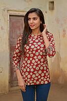 Block Printed Top-Rust-7 Block Printed Top-Rust-7