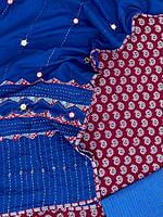 Ajrakh Unstitched Suit With Mirror Work Dupatta-18 Ajrakh Unstitched Suit With Mirror Work Dupatta-18