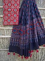 Ajrakh Printed Top-Dupatta Set-12 Ajrakh Printed Top-Dupatta Set-12