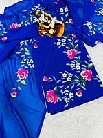 Hand Painted Georgette Suit-RoyalBlue-1 Hand Painted Georgette Suit-RoyalBlue-1