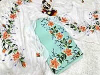 Hand Painted Georgette Suit-SeaGreen-1 Hand Painted Georgette Suit-SeaGreen-1