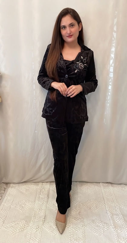 Velvet Co-Ord Set 1-Black-1 Velvet Co-Ord Set 1-Black-1
