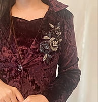 Velvet Co-Ord Set 1-Wine-2 Velvet Co-Ord Set 1-Wine-2