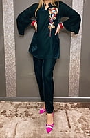 Velvet Co-Ord Set 2-BottleGreen-1 Velvet Co-Ord Set 2-BottleGreen-1