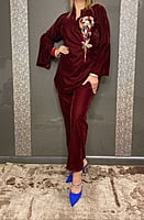 Velvet Co-Ord Set 2-Maroon-1 Velvet Co-Ord Set 2-Maroon-1