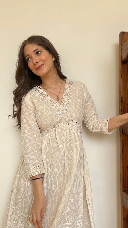 Chikankari Mirror Dress-1 Chikankari Mirror Dress-1