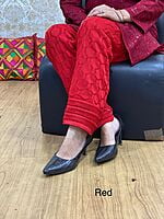 Woolen Knitted Pant-Red Woolen Knitted Pant-Red