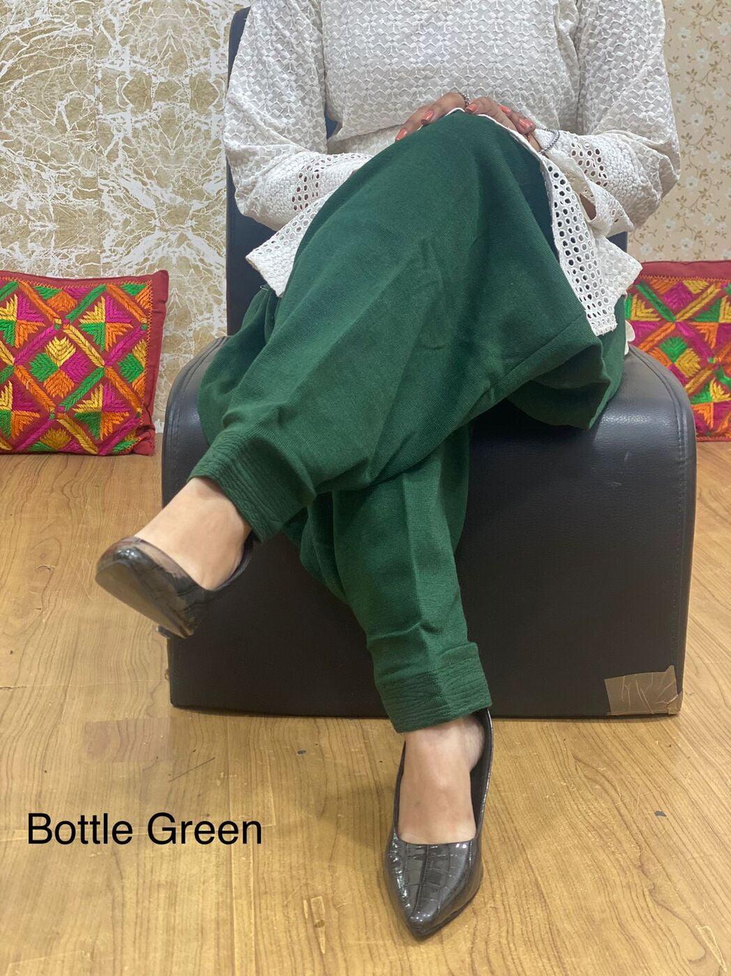 Woolen Knitted Salwar-BottleGreen Woolen Knitted Salwar-BottleGreen
