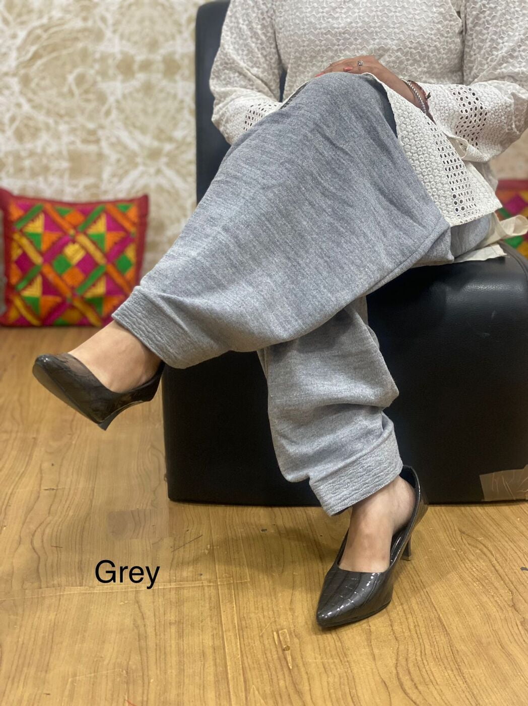 Woolen Knitted Salwar-Grey Woolen Knitted Salwar-Grey
